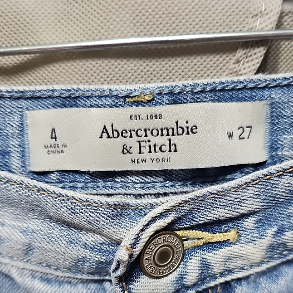 Abercrombie & Fitch Light Blue Distressed Jean Shorts - Picture 2 of 6